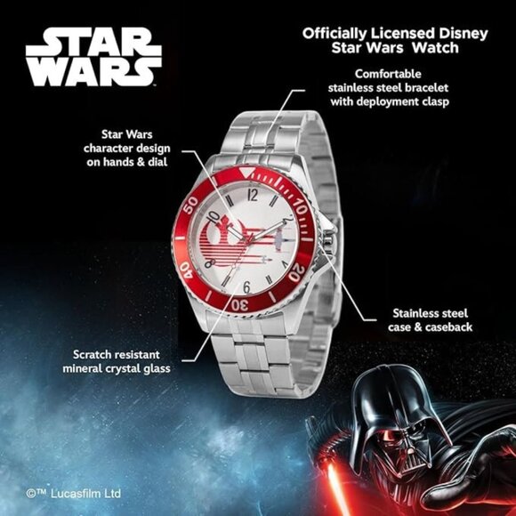 NWT - Star Wars Adult Honors Diver Bezel Analog Quartz Bracelet Watch - Picture 14 of 14